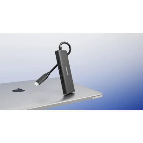 Hub USB-C SWISSTEN 4-ÎN-1 (USB-C 100W, HDMI 4K, 2x USB-A) ALUMINIU