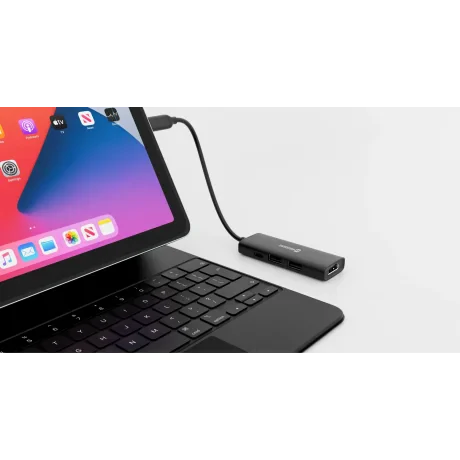 Hub USB-C SWISSTEN 4-ÎN-1 (USB-C 100W, HDMI 4K, 2x USB-A) ALUMINIU