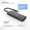 Hub USB-C SWISSTEN 4-ÎN-1 (USB-C 100W, HDMI 4K, 2x USB-A) ALUMINIU