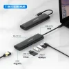 Hub USB-C SWISSTEN 7-ÎN-1 (USB-C 100W, HDMI 4K, 1x USB-A 3.0, 2x USB-A 2.0, SD, MICRO SD) ALUMINIU