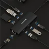 Hub USB-C SWISSTEN 8-ÎN-1 (USB-C 100W, HDMI 4K, LAN RJ45, 2x USB-A, 1x USB-C 5GBps, SD, MICRO SD) ALUMINIU