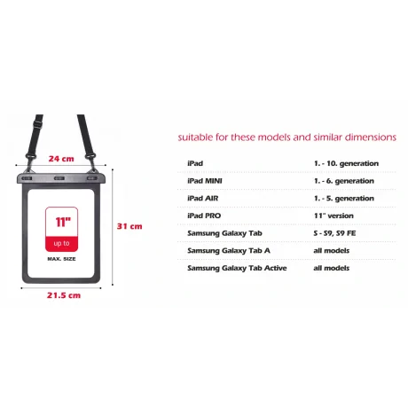 Husă impermeabilă Swissten pentru tabletă 11&amp;quot; neagră