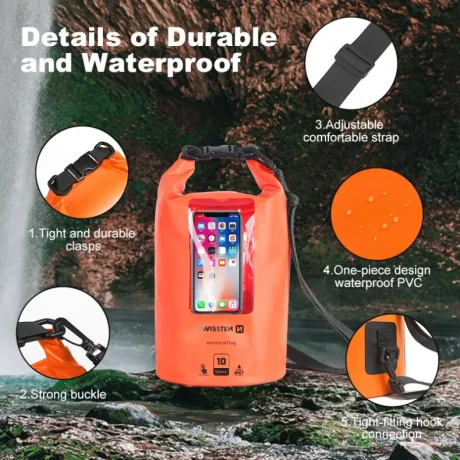 HUSĂ IMPERMEABILĂ SWISSTEN PORTOCALIE (10L)