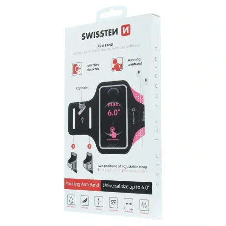 Husă pentru brățară Swissten, mărimea 6.0&amp;quot;, roz