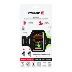 Husă pentru brățară Swissten, mărimea 7.0&amp;quot;, neagră