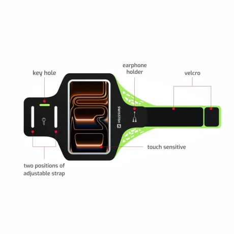 Husă pentru brățară Swissten, mărimea 7.0&amp;quot;, neagră