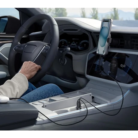 Încărcător auto iPEAX CL-04, PD, 30W, USB-C + USB-A, negru