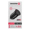 ÎNCĂRCĂTOR AUTO SWISSTEN 2x USB 4.8A NEGRU METAL (CUTIE CDU SWISSTEN)