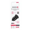 Încărcător auto Swissten cu 2x USB 4.8A, negru metalic