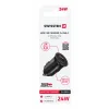 Încărcător auto Swissten cu 2x USB 4.8A, negru metalic
