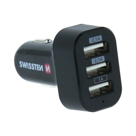 ÎNCĂRCĂTOR AUTO SWISSTEN CU 3X USB 5.2A ALIMENTARE