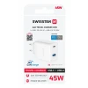Încărcător de călătorie SWISSTEN CORE GaN 1x USB-C 45W PD + 1x USB-A 18W QC ALB