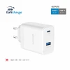 Încărcător de călătorie SWISSTEN CORE GaN 1x USB-C 45W PD + 1x USB-A 18W QC ALB