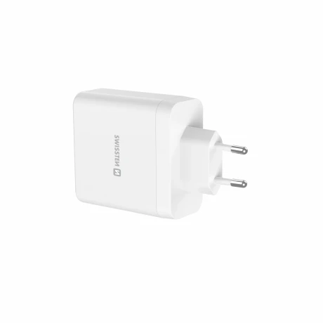 Încărcător de călătorie SWISSTEN CORE GaN 2x USB-C PD 100W + 1x USB-C PD 20W + 1x USB-A QC 30W QC ALB