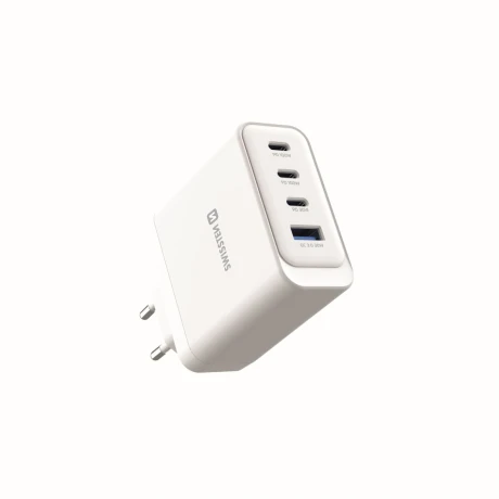Încărcător de călătorie SWISSTEN CORE GaN 2x USB-C PD 100W + 1x USB-C PD 20W + 1x USB-A QC 30W QC ALB