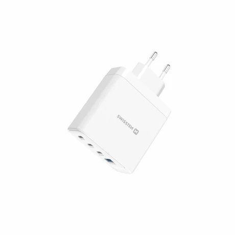 Încărcător de călătorie SWISSTEN CORE GaN 2x USB-C PD 100W + 1x USB-C PD 20W + 1x USB-A QC 30W QC ALB