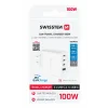 Încărcător de călătorie SWISSTEN CORE GaN 2x USB-C PD 100W + 1x USB-C PD 20W + 1x USB-A QC 30W QC ALB