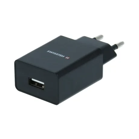 Încărcător de călătorie SWISSTEN cu circuit integrat inteligent, 1x USB 1A, cablu de alimentare + date, USB / LIGHTNING, 1,2 m, negru