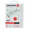 Încărcător de călătorie SWISSTEN cu circuit integrat inteligent, cu 2 porturi USB 2.1A și cablu de date USB / LIGHTNING, 1.2 m, alb
