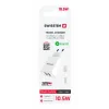 Încărcător de călătorie Swissten cu circuit integrat inteligent, cu 2 porturi USB 2.1A și cablu de date USB/tip C, 1.2 m, alb