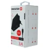 Încărcător de călătorie Swissten cu circuit integrat inteligent, cu 2 porturi USB 3A și cablu de date USB/tip C, 1,2 m, negru