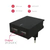 Încărcător de călătorie Swissten cu circuit integrat inteligent, cu 2 porturi USB 3A și cablu de date USB/tip C, 1,2 m, negru