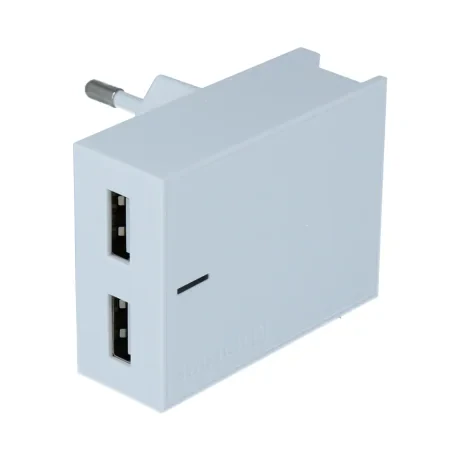Încărcător de călătorie Swissten cu circuit integrat inteligent, cu 2x USB 3A, cablu de alimentare + date, USB / Lightning, 1,2 m, alb