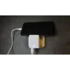 Încărcător de călătorie Swissten cu circuit integrat inteligent, cu 2x USB 3A, cablu de alimentare + date, USB / Lightning, 1,2 m, alb