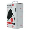 Încărcător de călătorie Swissten cu circuit integrat inteligent, cu 2x USB 3A, cablu de alimentare + date, USB / Lightning MFi 1,2 m, negru
