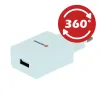 Încărcător de călătorie SWISSTEN cu circuit integrat inteligent și 1x USB 1A, cablu de alimentare + date, USB / MICRO USB 1.2 m, alb