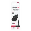 Încărcător de călătorie SWISSTEN cu circuit integrat inteligent și 1x USB 1A, cablu de alimentare + date, USB / TIP C, 1,2 m, negru