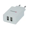 Încărcător de călătorie SWISSTEN cu circuit integrat inteligent și 2 porturi USB 2.1A, alb