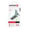 Încărcător de călătorie Swissten cu circuit integrat inteligent și 2 porturi USB 3A, alb
