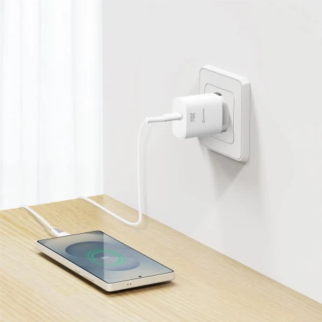 Încărcător de călătorie SWISSTEN EDGE GaN 1x USB-C 20W Alb