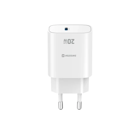 Încărcător de călătorie SWISSTEN EDGE GaN 1x USB-C 20W Alb