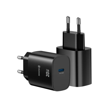 Încărcător de călătorie SWISSTEN EDGE GaN 1x USB-C 20W Negru