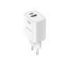 Încărcător de călătorie SWISSTEN EDGE GaN 1x USB-C PD 20W + 1x USB-A 18W QC ALB