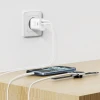 Încărcător de călătorie SWISSTEN EDGE GaN 1x USB-C PD 20W + 1x USB-A 18W QC ALB