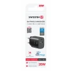 Încărcător de călătorie SWISSTEN EDGE GaN 1x USB-C PD 20W + 1x USB-A 18W QC NEGRU