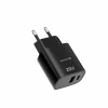 Încărcător de călătorie SWISSTEN EDGE GaN 1x USB-C PD 20W + 1x USB-A 18W QC NEGRU