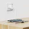 Încărcător de călătorie SWISSTEN EDGE GaN 1x USB-C PD 20W + 1x USB-A 18W QC, pentru priză UK, alb