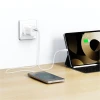 Încărcător de călătorie SWISSTEN EDGE GaN 1x USB-C PD 20W + 1x USB-A 18W QC, pentru priză UK, alb