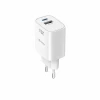 Încărcător de călătorie SWISSTEN EDGE GaN 1x USB-C PD 25W + 1x USB-A 18W QC ALB