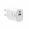 Încărcător de călătorie SWISSTEN EDGE GaN 1x USB-C PD 25W + 1x USB-A 18W QC ALB