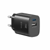 Încărcător de călătorie SWISSTEN EDGE GaN 1x USB-C PD 25W + 1x USB-A 18W QC NEGRU