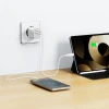 Încărcător de călătorie SWISSTEN EDGE GaN 1x USB-C PD 35W + 1x USB-A 18W QC ALB