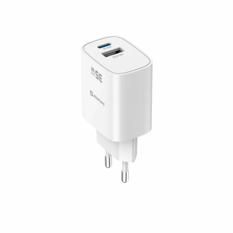 Încărcător de călătorie SWISSTEN EDGE GaN 1x USB-C PD 35W + 1x USB-A 18W QC ALB