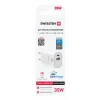 Încărcător de călătorie SWISSTEN EDGE GaN 1x USB-C PD 35W + 1x USB-A 18W QC ALB