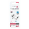 Încărcător de călătorie SWISSTEN EDGE GaN 1x USB-C PD 35W + 1x USB-A 18W QC, pentru priză UK, alb