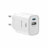 Încărcător de călătorie SWISSTEN EDGE GaN 1x USB-C PD 45W + 1x USB-A 18W QC ALB